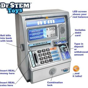 Kids Talking ATM Piggy Bank with Savings Calculator
