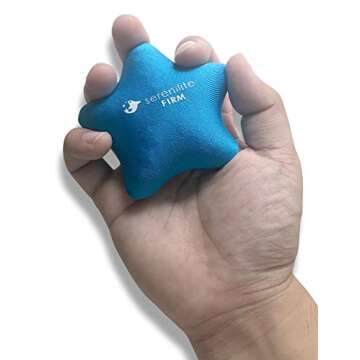 Serenilite Firm Star Stress Ball and Hand Therapy Gel Squeeze Exercise Ball for Anxiety Relief and H...