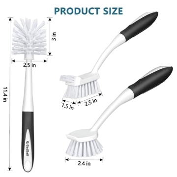 SetSail 3 PACK Cleaning Brush Set for Kitchen and Bath