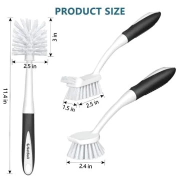 SetSail 3 PACK Cleaning Brush Set for Kitchen and Bath