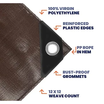 Tarpco Heavy Duty 7 Mil Durable Waterproof Tarp Cover