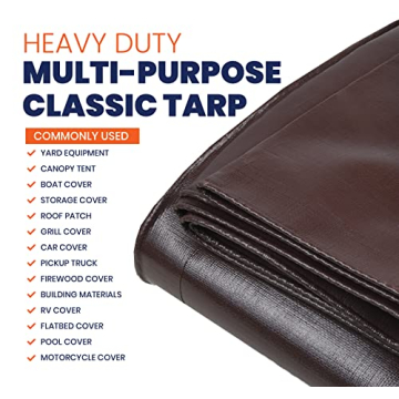 Tarpco Heavy Duty 7 Mil Durable Waterproof Tarp Cover