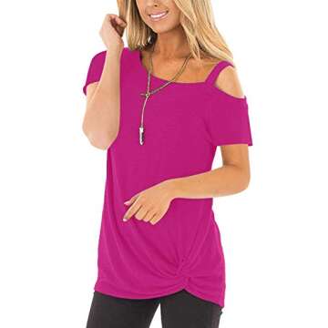 Stylish TEMOFON Cold Shoulder Top for Women Summer Shirt