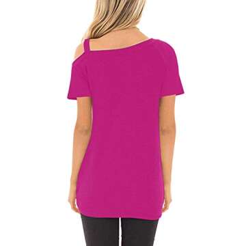 Stylish TEMOFON Cold Shoulder Top for Women Summer Shirt
