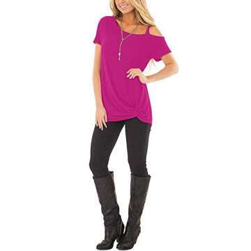 Stylish TEMOFON Cold Shoulder Top for Women Summer Shirt