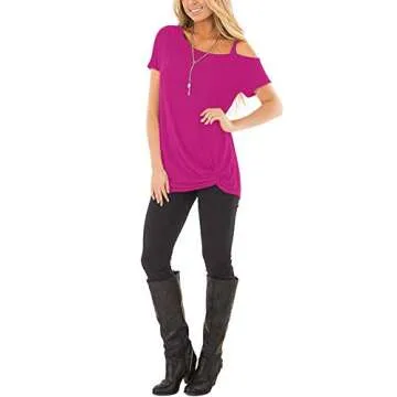 Stylish TEMOFON Cold Shoulder Top for Women Summer Shirt