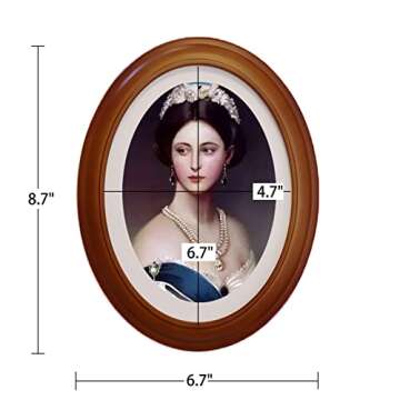 GRRONZEE 2 Pack Oval Picture Frame 5x7 Brown Oval Photo Frames, 5 by 7 Oval Wall Picture Frame Photo...