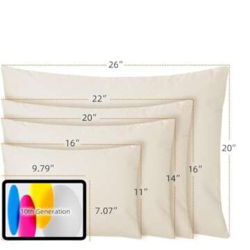 LOFE Organic Buckwheat Pillow for Sleeping - Queen Size 20''x26'', Adjustable Loft, Breathable for Cool Sleep, Cervical Support for Back and Side Sleepers(Tartary Buckwheat Hulls)