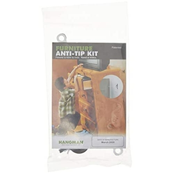 Essential HANGMAN Products TK400-4 Anti-Tip Kit for Secure Furniture Safety