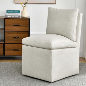 Stylish DUHOME Upholstered Accent Chair with Casters
