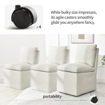 Stylish DUHOME Upholstered Accent Chair with Casters