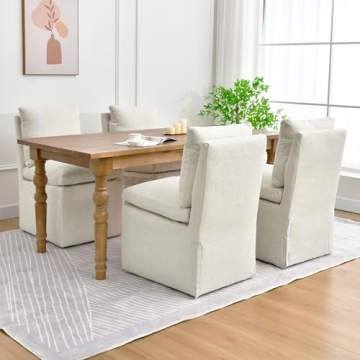 Stylish DUHOME Upholstered Accent Chair with Casters