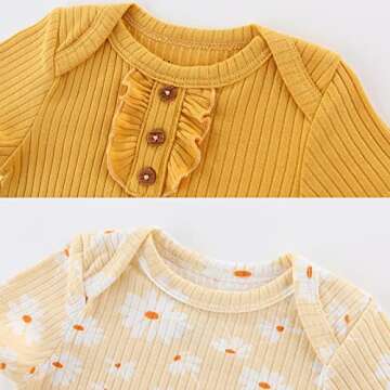 MAMIMAKA Baby Girls Clothes Summer Baby Bodysuit Cotton Short Sleeve One-Piece,0-3 Months