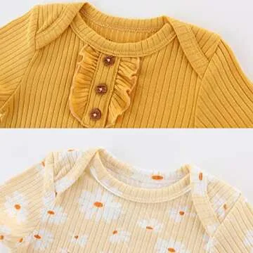 MAMIMAKA Baby Girls Clothes Summer Baby Bodysuit Cotton Short Sleeve One-Piece,0-3 Months