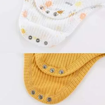 MAMIMAKA Baby Girls Clothes Summer Baby Bodysuit Cotton Short Sleeve One-Piece,0-3 Months