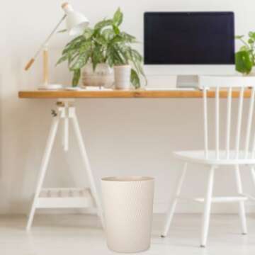 UUJOLY Small Trash Can Wastebasket Garbage Can Container Bins for Bathrooms, Laundry Room, Kitchens, Offices, Kids Rooms, Dorms