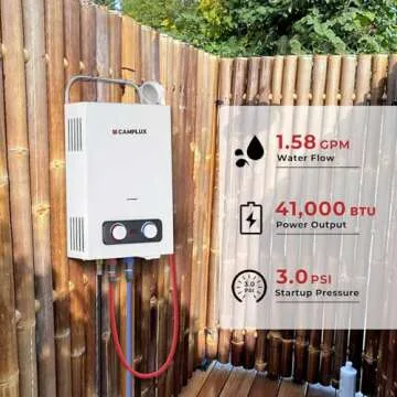 CAMPLUX Portable Tankless Water Heater - 1.58 GPM