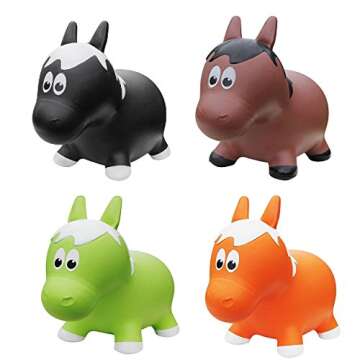 Farm Hoppers Award Winning Inflatable Toddler Safe Bouncing Brown Horse Plus Pump