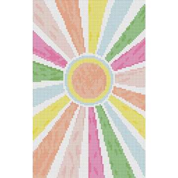 DIAMOND ART CLUB Sun Rays Landscape Canvas Diamond Painting Kit, 9" x 14" (22.7 x 35.9 cm)