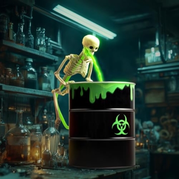 Puking Skeleton Decor with Black Light