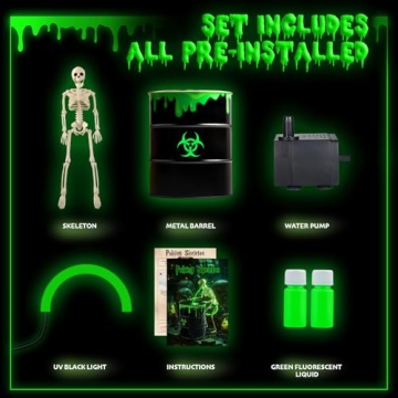 Puking Skeleton Decor with Black Light