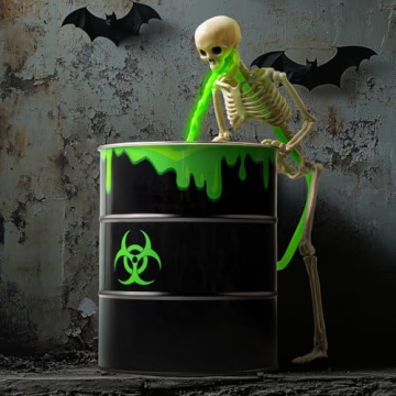 Puking Skeleton Decor with Black Light