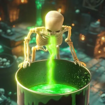 Puking Skeleton Decor with Black Light