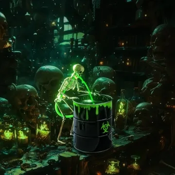 Puking Skeleton Decor with Black Light