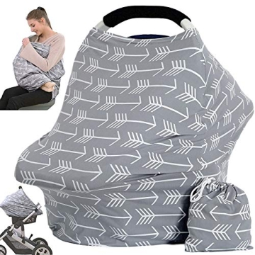Car Seat Canopy Breastfeeding Cover - Multi Use Baby Stroller and Carseat Cover, Breastfeeding Cover...