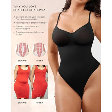 Comfortable SHAPELLX Bodysuit for Women with Tummy Control