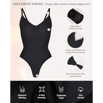 Comfortable SHAPELLX Bodysuit for Women with Tummy Control