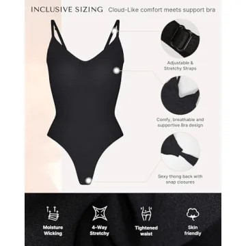 Comfortable SHAPELLX Bodysuit for Women with Tummy Control