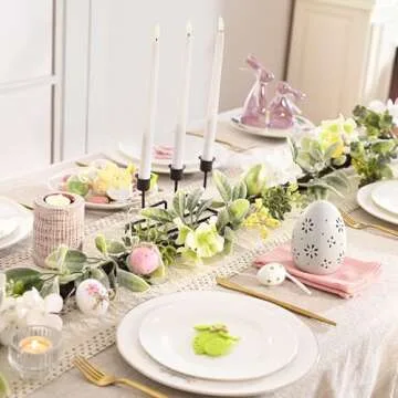 Valery Madelyn 6FT Pastel Easter Egg Garland with Lights