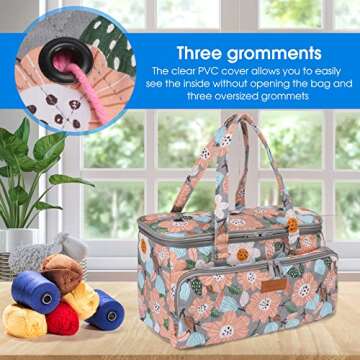 Hanfetch Yarn Storage Organizer for Knitting & Crochet