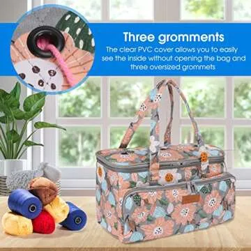 Hanfetch Yarn Storage Organizer for Knitting & Crochet