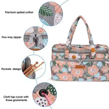 Hanfetch Yarn Storage Organizer for Knitting & Crochet