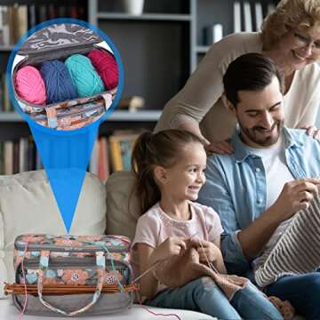 Hanfetch Yarn Storage Organizer for Knitting & Crochet