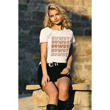 BANGELY Howdy Cowgirl Shirt Women Western Southern Retro Shirt Cute Country Music Graphic Tees Summer Colorful Shirt