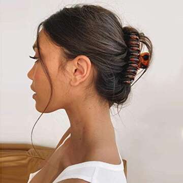 Stylish Jumbo Leopard Print Hair Claw Clips - 6Pcs