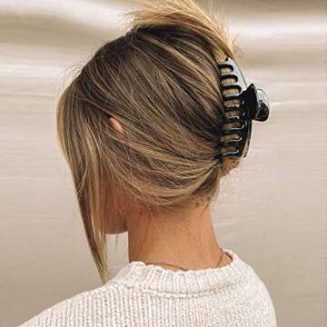 Stylish Jumbo Leopard Print Hair Claw Clips - 6Pcs