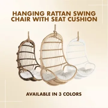 KOUBOO Handwoven Rattan Swing Chair for Stylish Relaxation