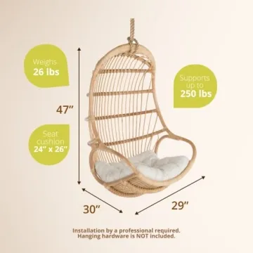 KOUBOO Handwoven Rattan Swing Chair for Stylish Relaxation