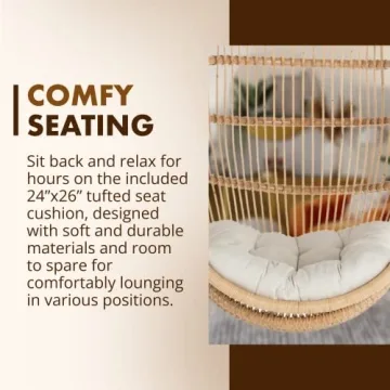 KOUBOO Handwoven Rattan Swing Chair for Stylish Relaxation