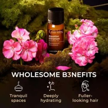 Gya Labs Egyptian Geranium Essential Oil for Diffuser - 0.34 Fl Oz - 100% Pure Natural Aromatherapy Geranium Oil for Skin, Hair Care, Massages & Candle Making Scent