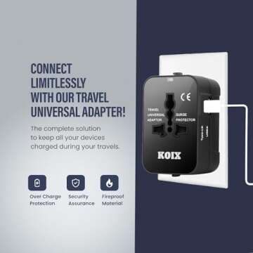 Universal Travel Adapter - All-in-one Worldwide Plug Adapter & Converter for Travels - International...