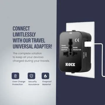 Universal Travel Adapter - All-in-one Worldwide Plug Adapter & Converter for Travels - International...