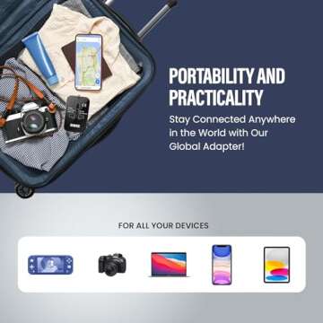 Universal Travel Adapter - All-in-one Worldwide Plug Adapter & Converter for Travels - International Power Adapter - USB and USB C Ports - Universal Charger - Compatible with Apple Devices