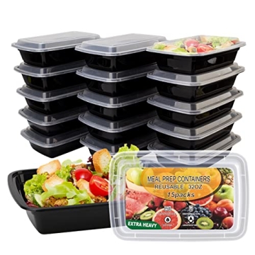 Ezalia 15 Pack Meal Prep Containers 32oz - Reusable, Leakproof, BPA-Free