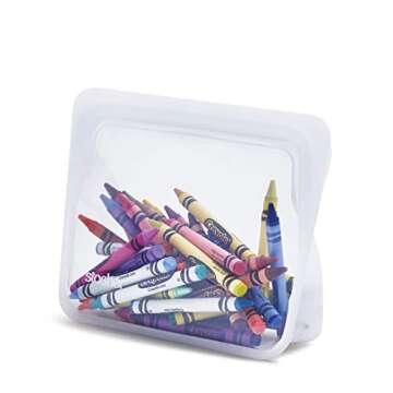 Stasher Silicone Reusable Storage Bag, Stand-Up Mini (Clear) & Silicone Reusable Storage Bag, Sandwi...