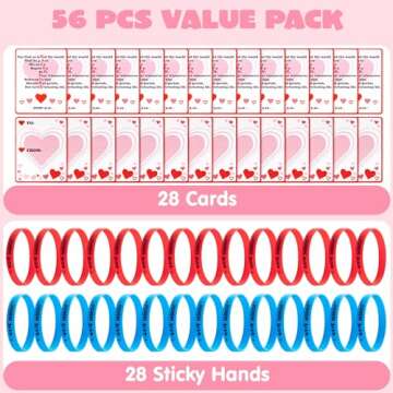 JOYIN 56 Pcs Valentine’s Day Silicone Bracelet with Cards, John 3:16 Rubber Bracelet Valentine Gift, Party Favor Supplies, Classsroom Exchange Prizes, Holiday Reward Gifts
